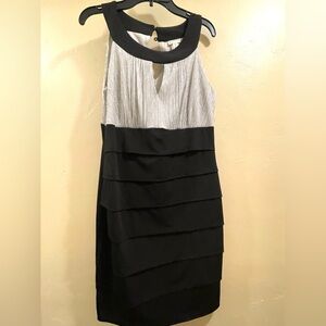 Elegant Black and Silver Tiered Dress
